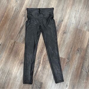 Spanx Black Faux Leather Leggings Large